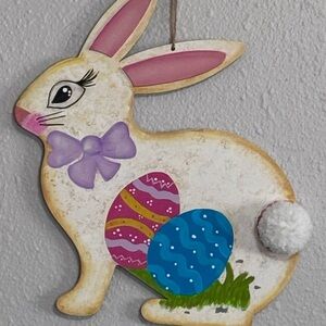 Easter Bunny Wall Decor with Colorful Eggs